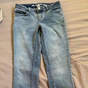 Girls Cat&Jack jeans sz 12. Good cond. but 2 stains (as shown in pics)